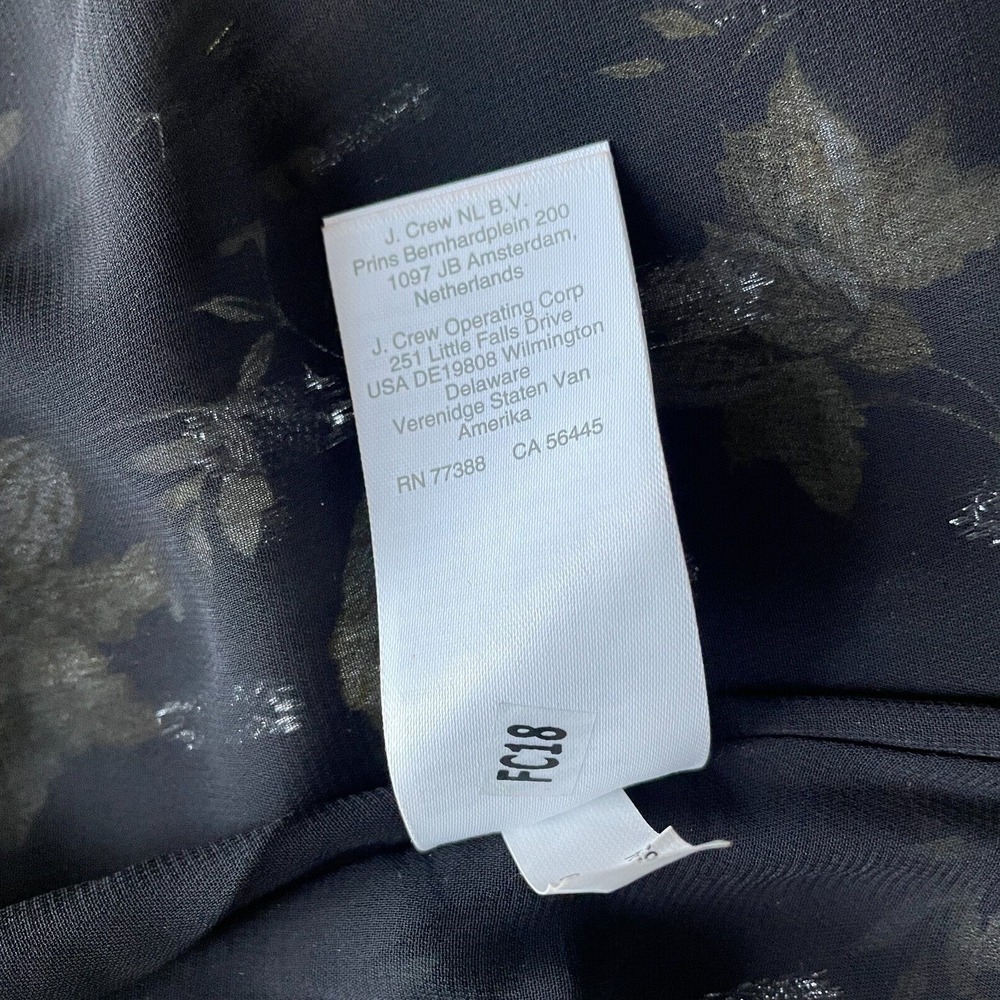 NWT $298 J.Crew Open-Back Metallic Clip-Dot Black Maxi Dress Golden Floral Sz 10 - Picture 12 of 16